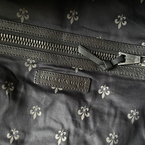 John Varvatos Croc-embossed Leather Mens Backpack In Black - Picture 8 of 10